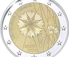 Estonia 2 Euro Commemorative Coin 2024 - The Cornflower. Uncirculated.