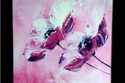 Brand New Abstract Pink Floral Canvas Art