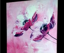 Brand New Abstract Pink Floral Canvas Art