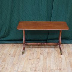 Regency-Style Mahogany Lyre-End Side Table