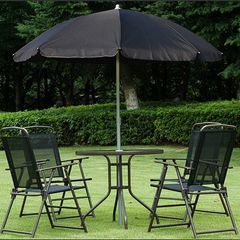 6 Pcs Bistro-Set, Texteline Black
