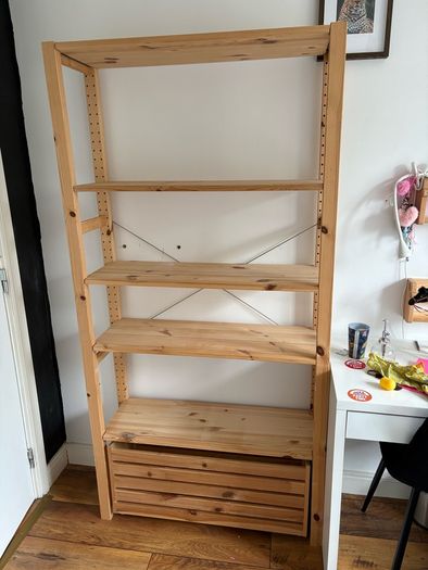 Solid pine open shelving unit IVAR