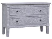 Sideboard with 2 Drawers 90x30x60 cm Solid Mahogany Wood