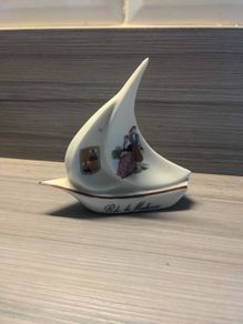 Rdo de Mallorca Ceramic Sail Boat ornament