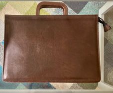 Brown faux leather portfolio