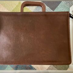 Brown faux leather portfolio