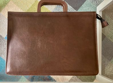 Brown faux leather portfolio