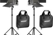 2 Pieces Bi-color 660 LED Video Light and Stand Kit Includes:(2)3200-5600K CRI 96+ Dimmable Light with U Bracket and Barndoor and (2)75 inches Light Stand for Studio Photography, Video Shooting (FREE POSTAGE)