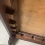 Rare antique low shoe changing bench. With celtic design embossed in the  leather Image 6