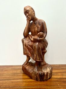 Wooden Figure Mother and Child
