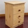 Pine Bedside Locker 3 Drawers Image 2