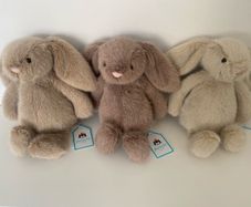 New JELLYCAT Set of 3 Flufflet Oat /Fawn/ Wheat Bunnies