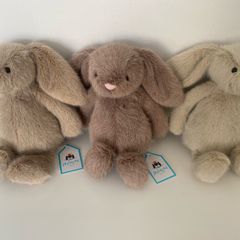New JELLYCAT Set of 3 Flufflet Oat /Fawn/ Wheat Bunnies