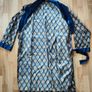 Men's blue silver gold shinny Tootal Hortex Paisley vintage smoking style dressing gown M/L Image 4