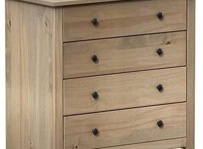 Panama 4 Drawer Chest Solid Pine Wood, Bedroom furniture, Waxed Oak Finish