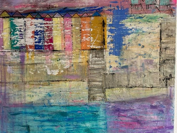 Original Art - Auction - Irish Coastal Aesthetic Original Painting 60cm