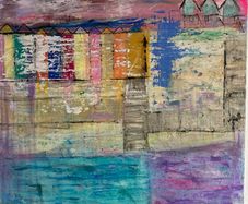 Original Art - Auction - Irish Coastal Aesthetic Original Painting 60cm