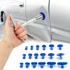 Car Dent Puller T Dent Repair Tool Auto Repair Sheet Metal Kit Slide Hammer Reverse Hammer Glue +18pcs Glue Puller