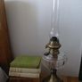 Antique beautiful large French oil lamp brass and Crystal Working Image 6