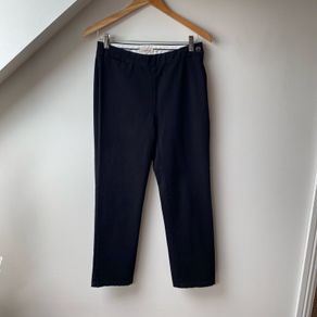 British India Black Cotton Trousers