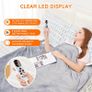 Electric Heated Blanket Throw 120  160cm, Flannel Sherpa, Fast Heating, 10 Heat Levels, 9H Auto-Off, LED Controller, Overheat Protection, Machine Washable, ETL Certified, Grey Image 2