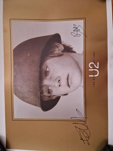 U2 official unavailable lithograph, signed by Bono and Edge