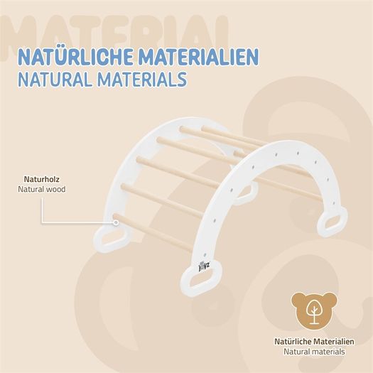 Climbing arch for children  nature/white wood