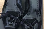 Black Hugo Boss suede kitten heels