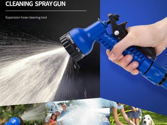 100Ft Expandable Garden Hose Pipe,Flexible Expanding Magic Hose with 3/4", 1/2" Fittings,Garden Hose with 7 Function Spray Nozzle (FREE POSTAGE)