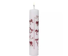 New White Advent candle with red bows