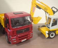 Bruder MAN TGA Construction Truck with Liebherr Excavator set in a 1:16 scale