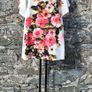 Laura Bernal - White & Red Pink Roses Sweetheart Tie Up Back with Bell Sleeves Image 8