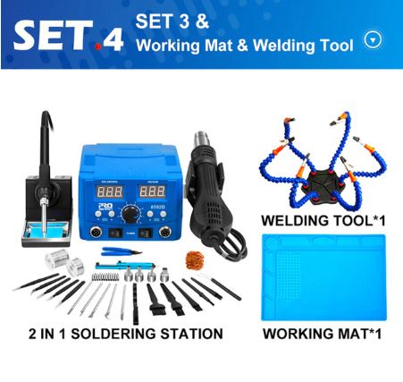 800W SMD Soldering Station Quick Heat Electric Hot Air Gun 2 in 1 Led Display Electric Soldering Iron BGA Rework Welding Station