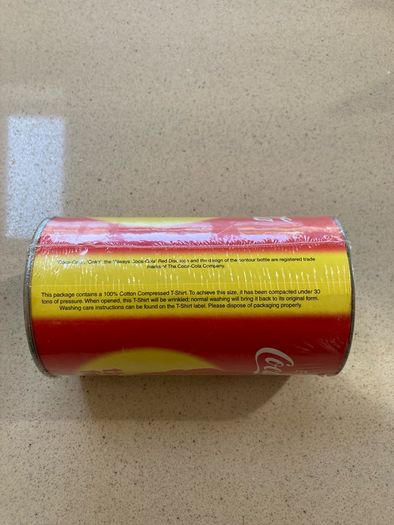 Coca Cola T-shirt in can Rare English 50 Pence Coin
