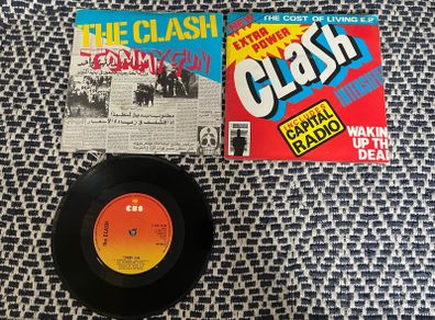 2x The Clash 7"s Tommy Gun and Cost of Living E.P.