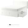 IKEA Brimnes Double Bed Frame with Headboard and Storage Image 2