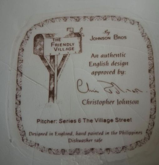 Rare Pair Johnson Bros Friendly Village 3D Pitcher