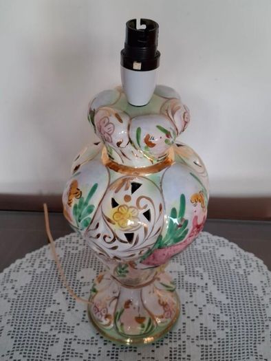 Vintage porcelain table lamp.  Italy.