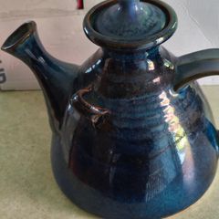 Louis Mulcahy Studio Pottery Dingle Ireland Tealicious Large Blue Glaze Tea Pot