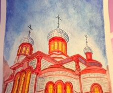 Original Watercolour Painting for Sale (A4) - Church