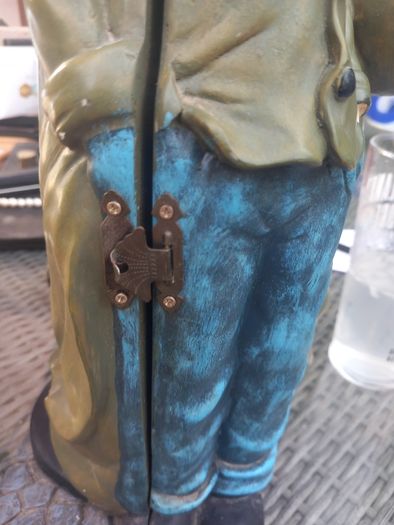Heavy Laurel and Hardy wine bottle holder,  D18