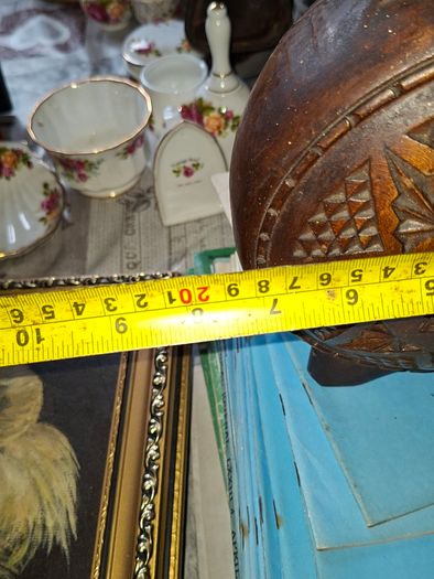 Beautiful Old Large Hand Carved Wooden Flask., Postage Available or Collection, Lots more Antiques and Collectables including Oil Lamps in my other ads,
