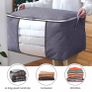 6Pack 90L Large Capacity Clothes Storage Bags Solution Organizer for Clothes, Duvets, Comforters, Blankets Image 3