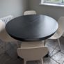 Extendable Black Dining Table & 4 Cream Chairs Image 5