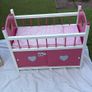 Wooden Dolls Wardrobe and Cot with Bedding and Storage Image 6
