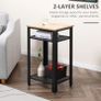 Industrial-Style Boxy Side Table 3 Layer 2 Shelves Storage Display w/ Metal Frame Stylish On-Trend Bedside End Table Nightstand, Accent Furniture Living Room Bedroom Lounge (FREE SHIPPING) Image 4