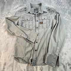 G-Star Raw Originals Gould Army Dress Shirt L/S Small Grey