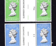 1978 Guernsey Royal Visits of Her Majesty The Queen visiting Guernsey from 28-29 June 1978 & 25th Anniversary of Coronation & Commemorative Stamps Gutter Pairs Mint Never Hinged (MNH)