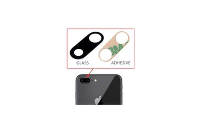 For iPhone 7 Plus / iPhone 8 Plus Rear Back Camera Lens Glass Cover & Adhesive - FHT14IPFC