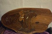 African Elephant wooden inlay wall hanging